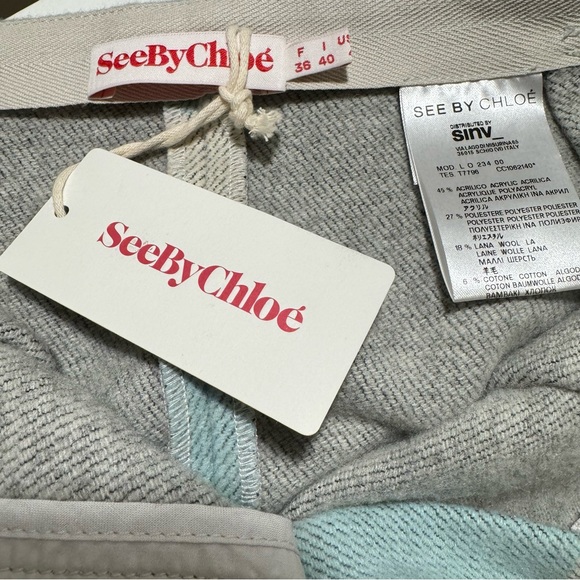 See by Chloe Color Blocked Wool Shorts - Picture 4 of 6